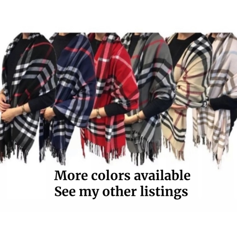 NEW Navy Classic Plaid Scarf | 1 LEFT - Picture 4 of 7